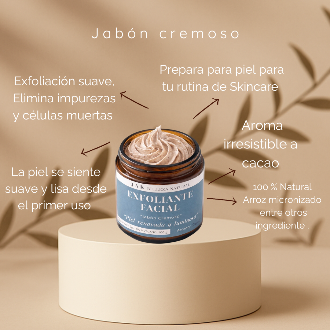 Jabón Cremoso Exfoliante Facial 100 ml - Aroma Cacao