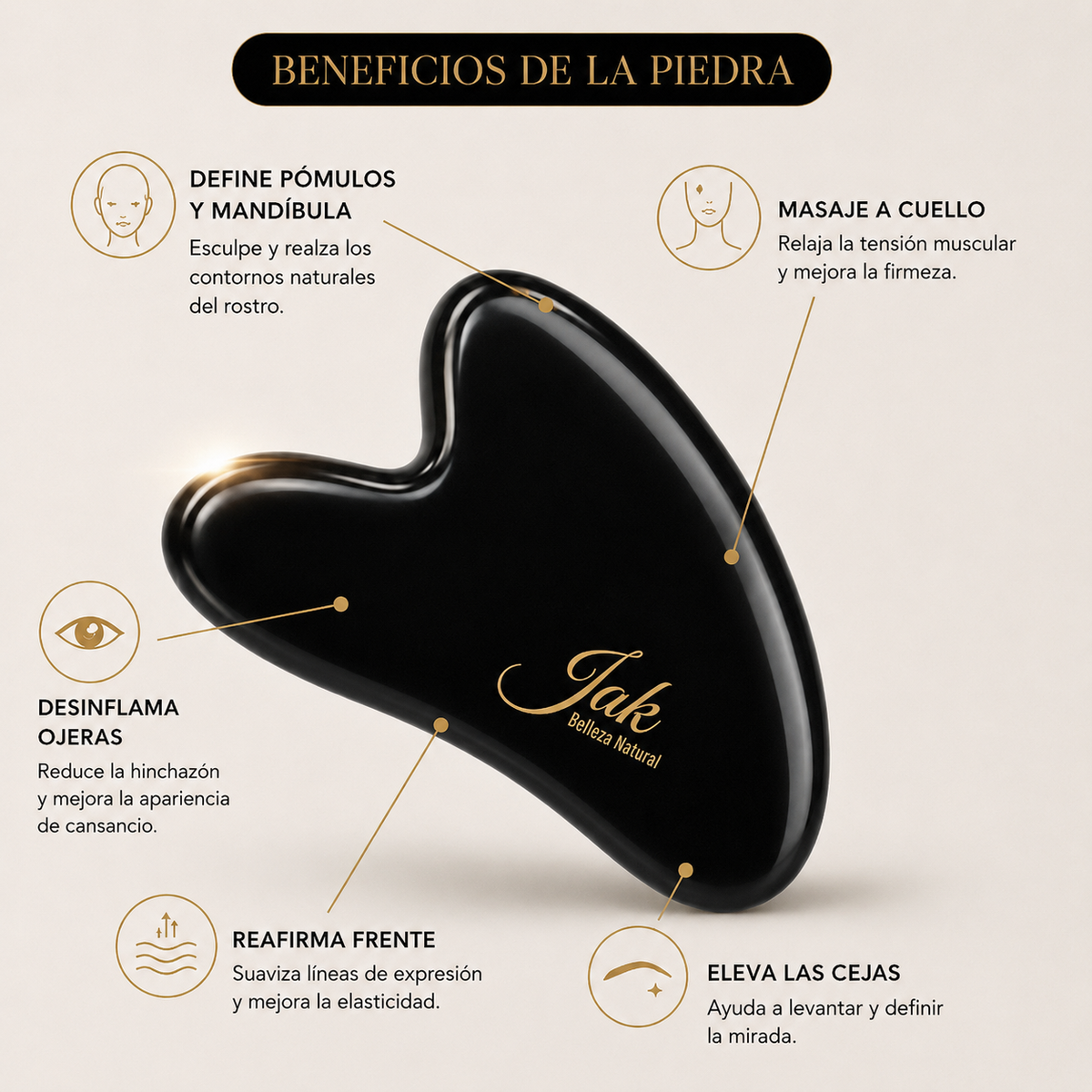 Piedra Obsidiana “Facial” Piel Radiante y Rejuvenecida