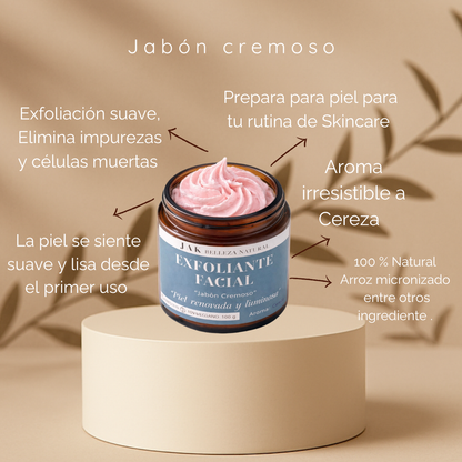Jabón Cremoso exfoliante Facial 100 ml - Aroma a Cereza